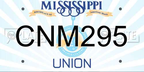 CNM295 Mississippi License Plate