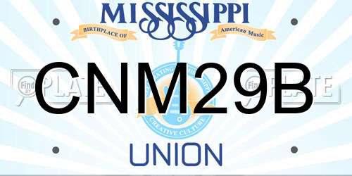 CNM29B Mississippi License Plate