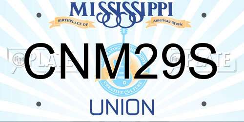 CNM29S Mississippi License Plate