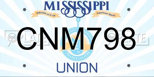 CNM798 Mississippi License Plate