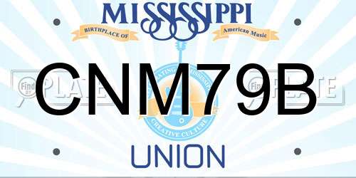 CNM79B Mississippi License Plate