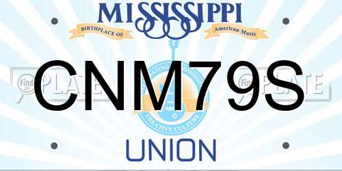 CNM79S Mississippi License Plate