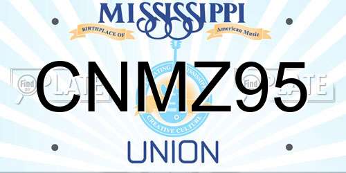 CNMZ95 Mississippi License Plate