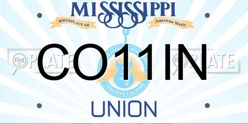 CO11IN Mississippi License Plate