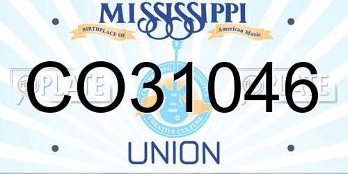 CO31046 Mississippi License Plate