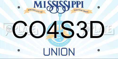 CO4S3D Mississippi License Plate
