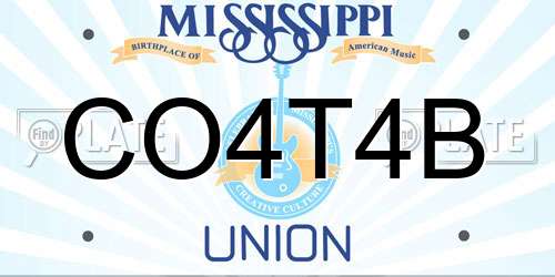 CO4T4B Mississippi License Plate