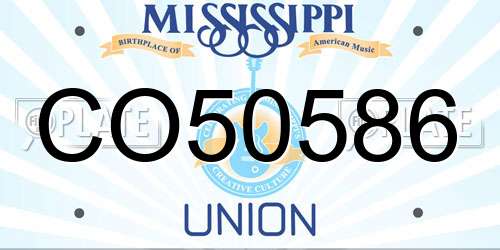 CO50586 Mississippi License Plate