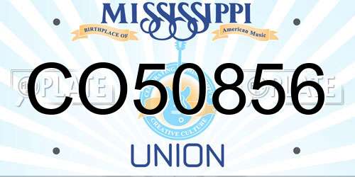 CO50856 Mississippi License Plate