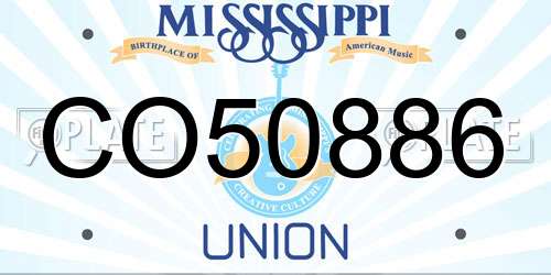 CO50886 Mississippi License Plate