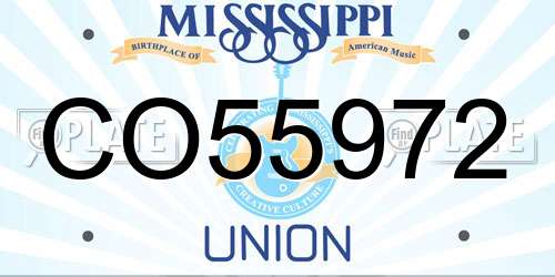 CO55972 Mississippi License Plate