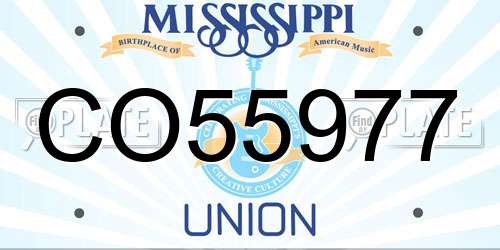 CO55977 Mississippi License Plate