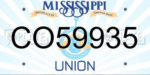 CO59935 Mississippi License Plate