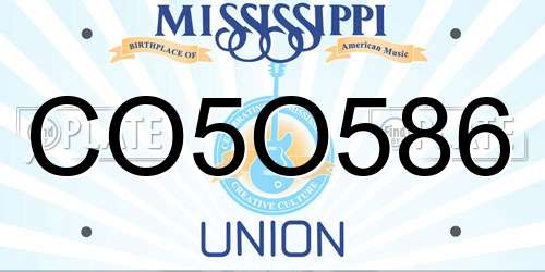CO5O586 Mississippi License Plate