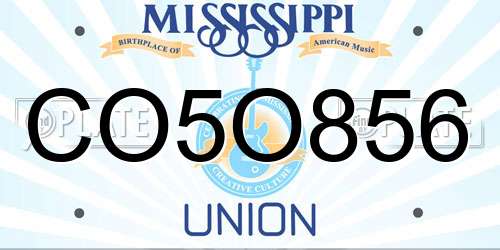 CO5O856 Mississippi License Plate