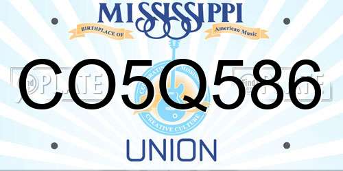 CO5Q586 Mississippi License Plate