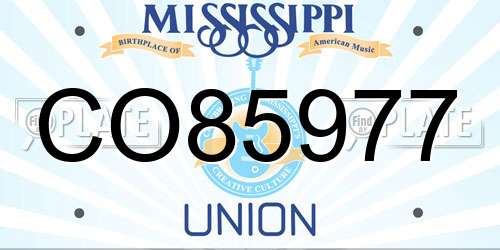 CO85977 Mississippi License Plate