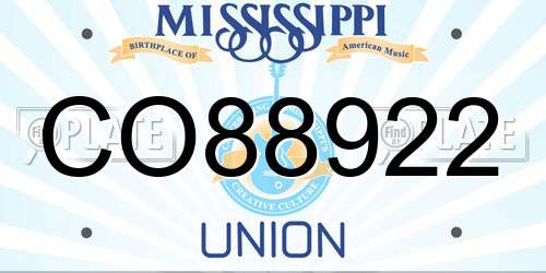 CO88922 Mississippi License Plate
