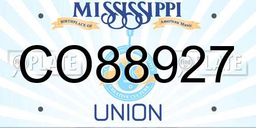 CO88927 Mississippi License Plate