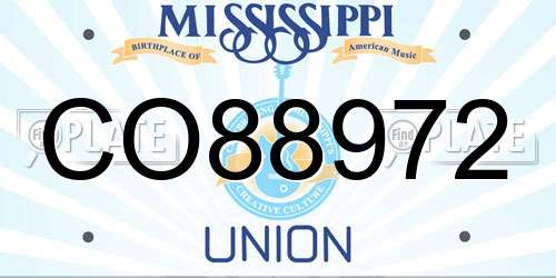 CO88972 Mississippi License Plate