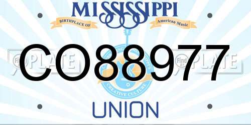 CO88977 Mississippi License Plate
