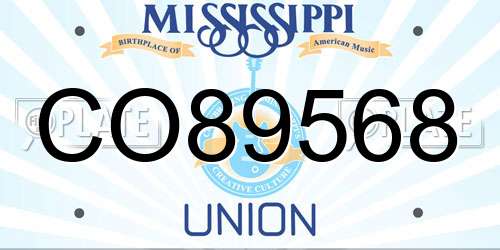 CO89568 Mississippi License Plate