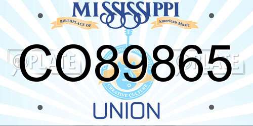 CO89865 Mississippi License Plate