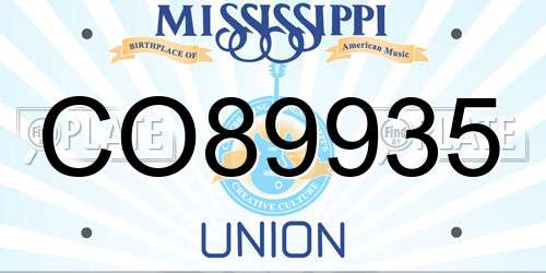 CO89935 Mississippi License Plate