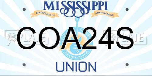 COA24S Mississippi License Plate