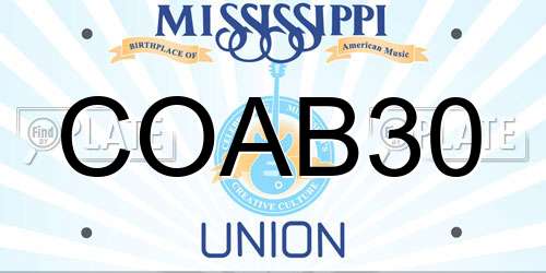 COAB30 Mississippi License Plate