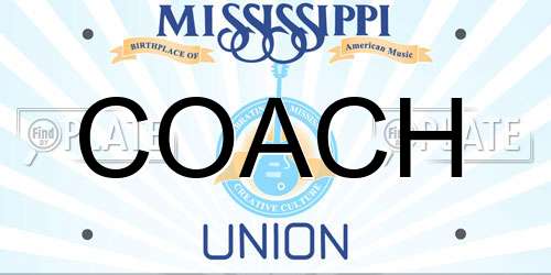 COACH Mississippi License Plate