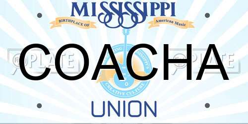COACHA Mississippi License Plate
