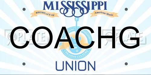 COACHG Mississippi License Plate