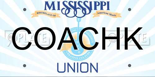 COACHK Mississippi License Plate
