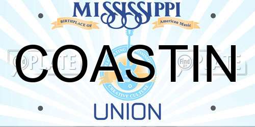 COASTIN Mississippi License Plate