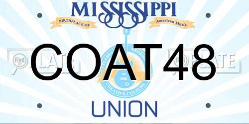 COAT48 Mississippi License Plate