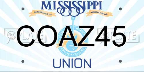 COAZ45 Mississippi License Plate