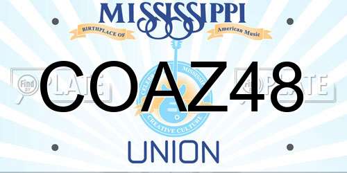 COAZ48 Mississippi License Plate