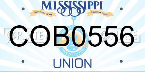 COB0556 Mississippi License Plate