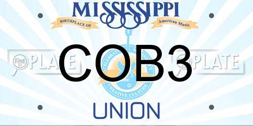 COB3 Mississippi License Plate