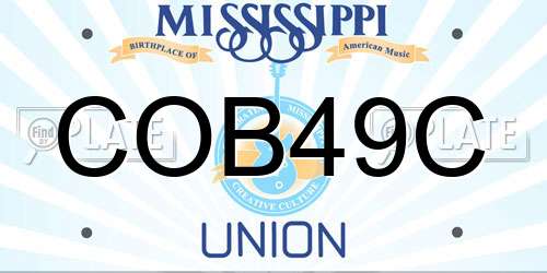 COB49C Mississippi License Plate