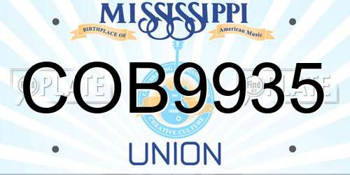 COB9935 Mississippi License Plate