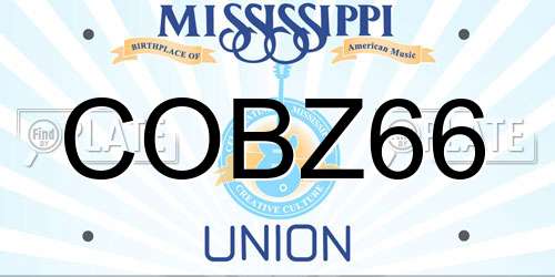 COBZ66 Mississippi License Plate