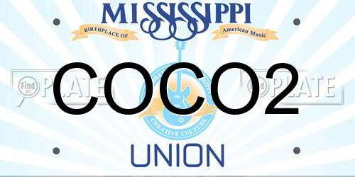 COCO2 Mississippi License Plate