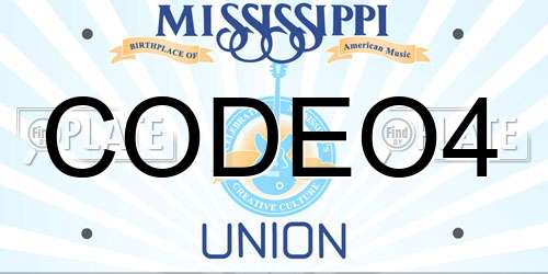 CODEO4 Mississippi License Plate
