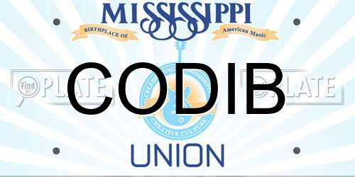 CODIB Mississippi License Plate