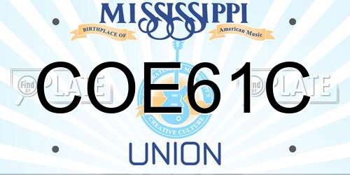 COE61C Mississippi License Plate