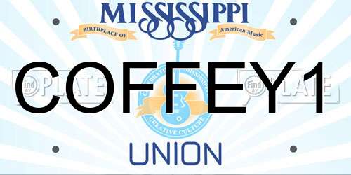 COFFEY1 Mississippi License Plate