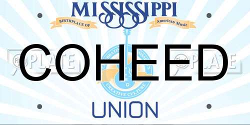 COHEED Mississippi License Plate