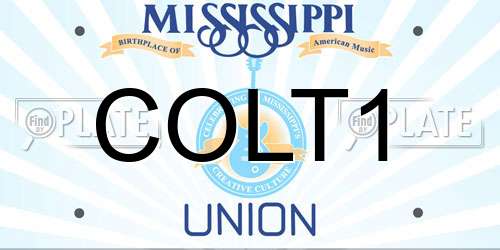 COLT1 Mississippi License Plate